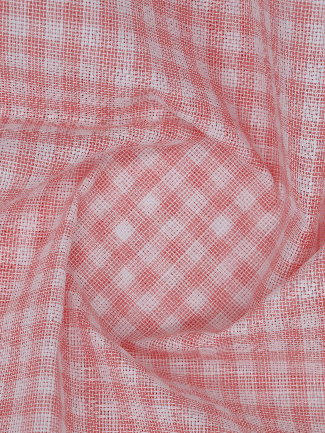 Men Cotton Rich Checked Shirt Fabric Pink High Style