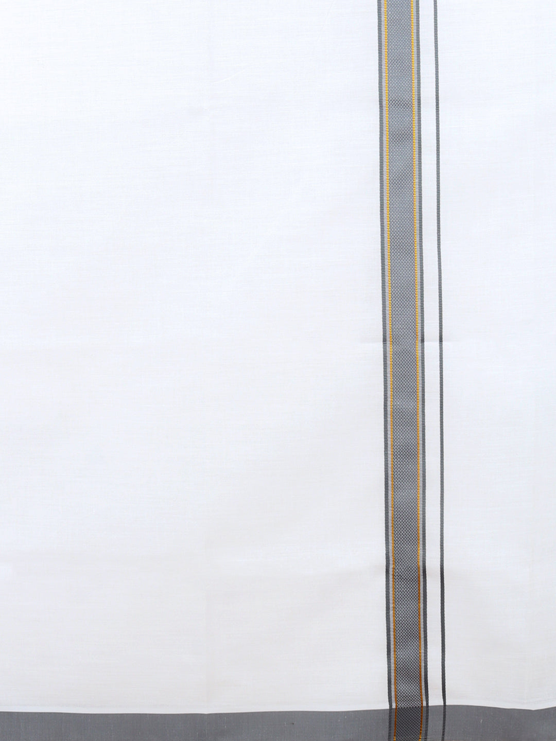 Men Cotton Blend Single Layer White Dhoti with Fancy Jari Border HGF28