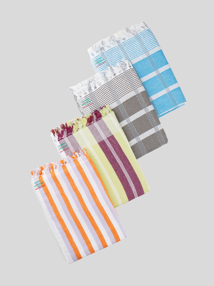 Evergreen Special Checked Bath Towel Colour-Multi colour