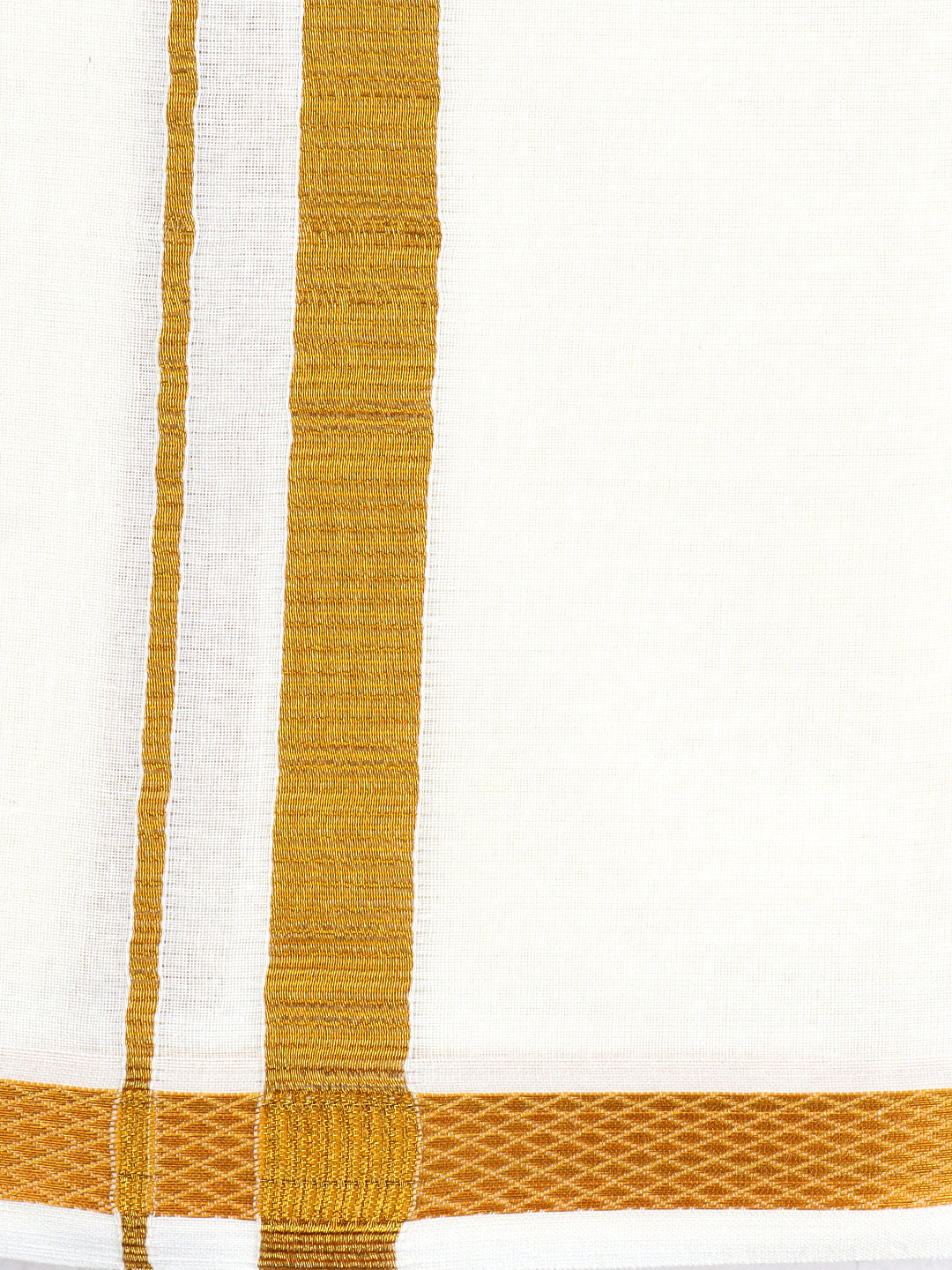 Vetha 1/2" inch Jari Towel Cream (Pack of 2)