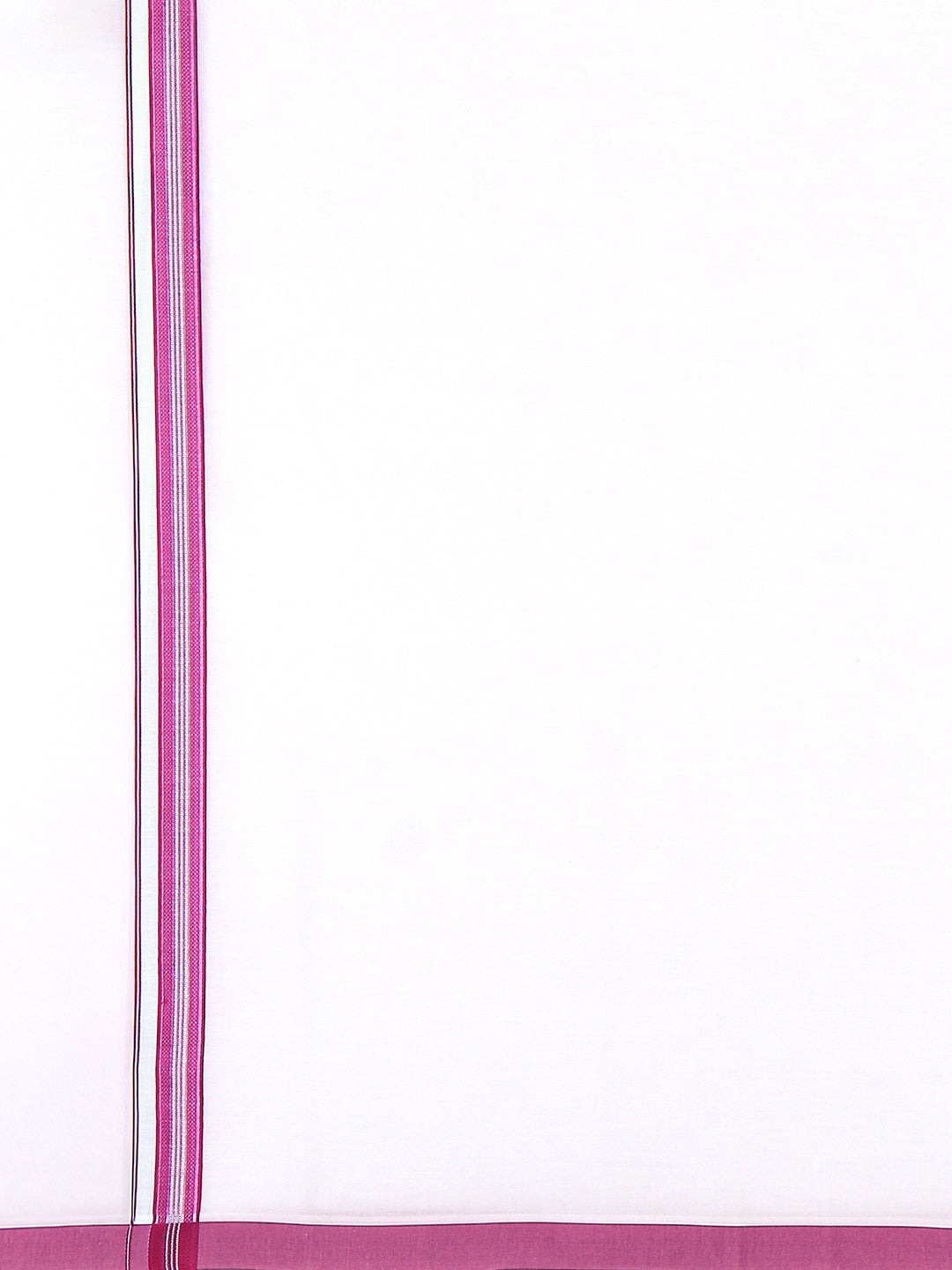 Men Cotton Blend Single Layer White Dhoti with Fancy Jari Border HSF03