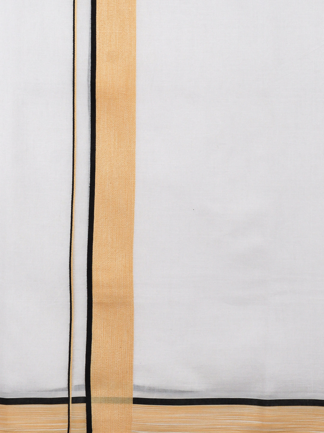 Men 100% Cotton Double Layer White Dhoti with Fancy Border PMF9