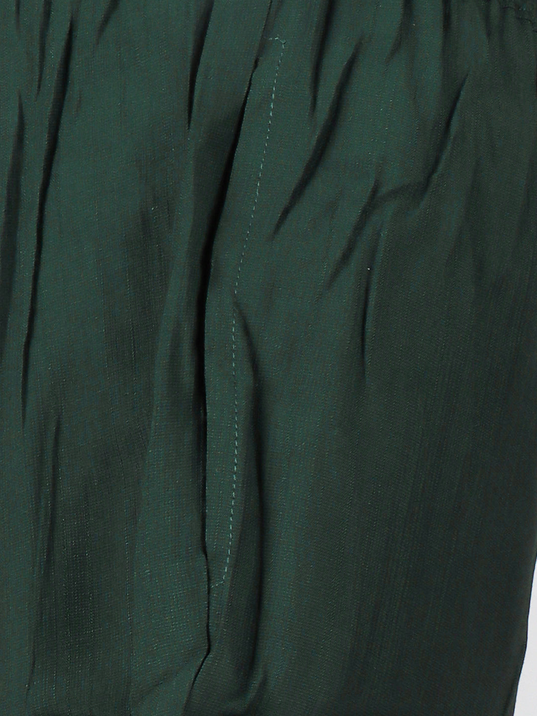 Women Silky Crush Embroidered Kurti Set Dark Green EKS92