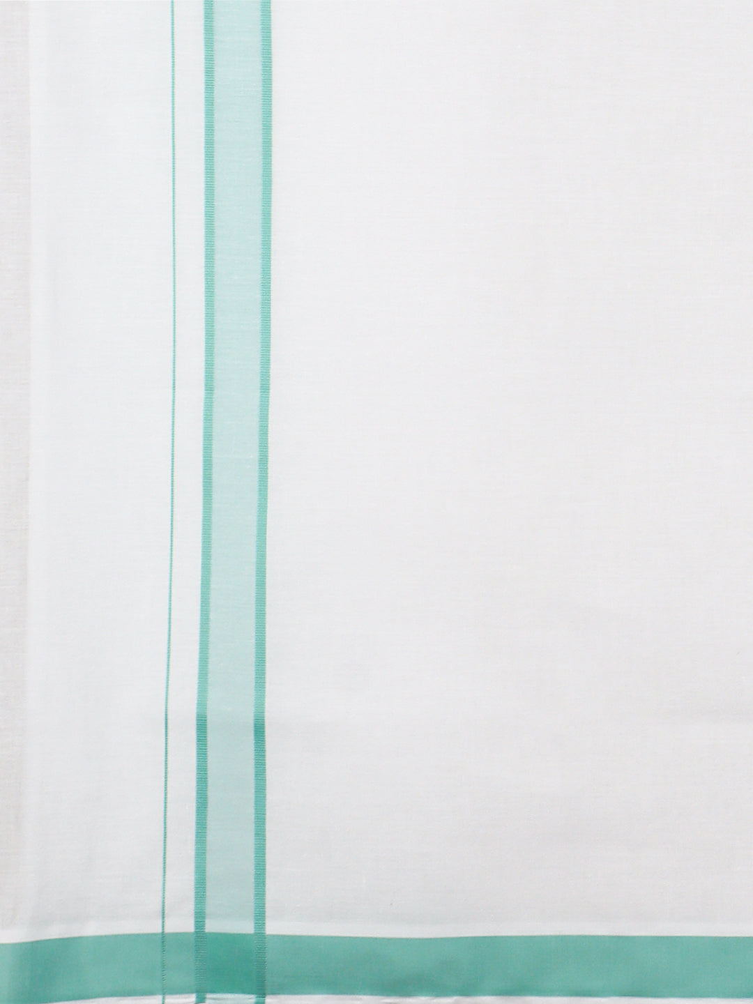 Men Cotton Blend Single Layer White Dhoti with Fancy Border WP24