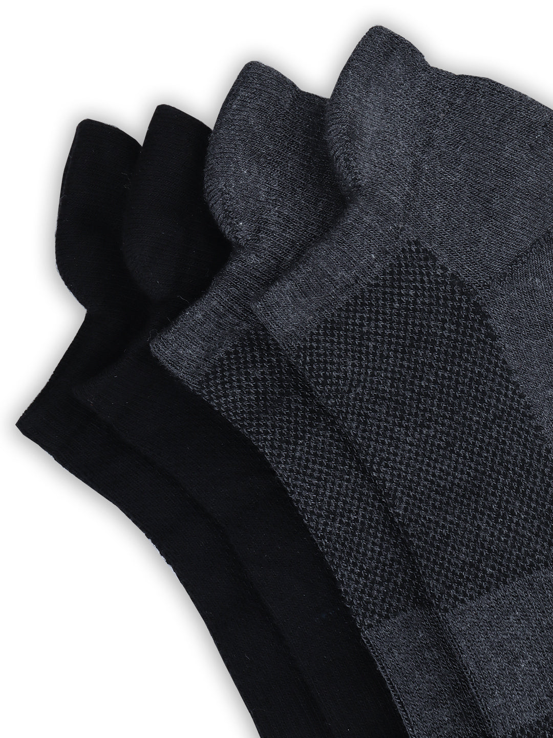 Men Bamboo Sports Low Socks Black & Charcoal SLD2