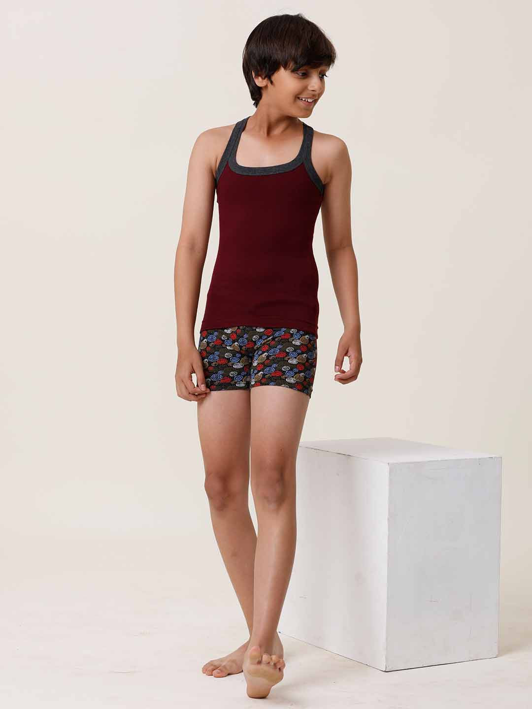 Boys Combed Cotton Assorted Colour Gym Vest 4002 ( Pack of 2)