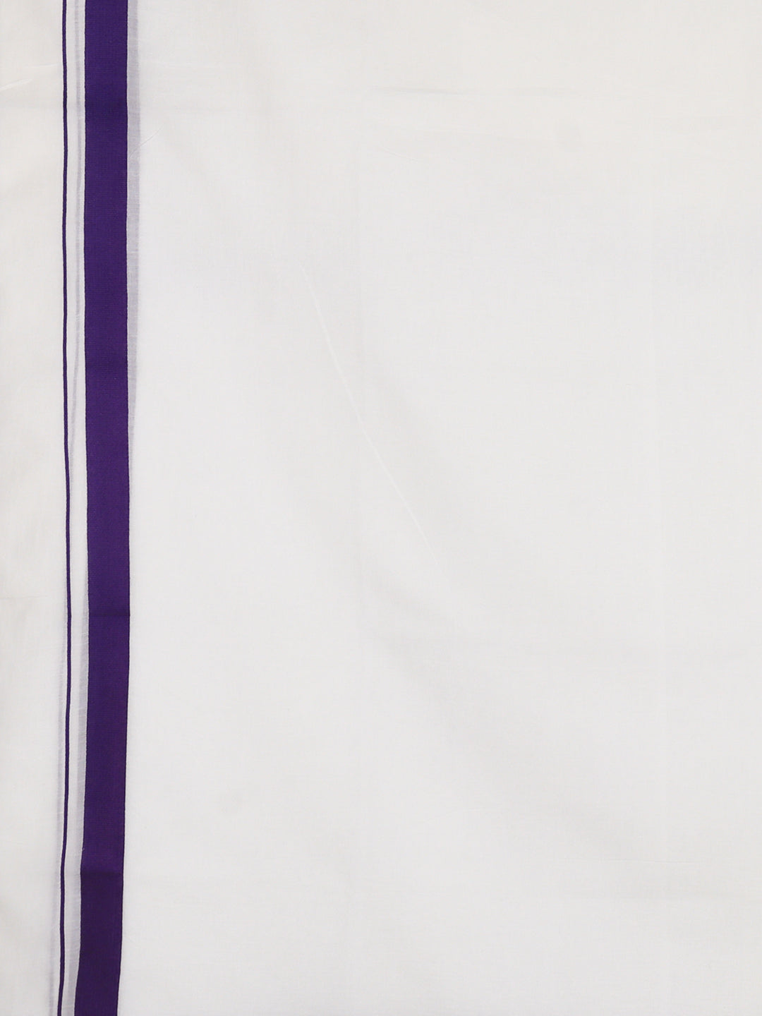 Men Cotton Blend Double Layer White Dhoti with Big Border RS02