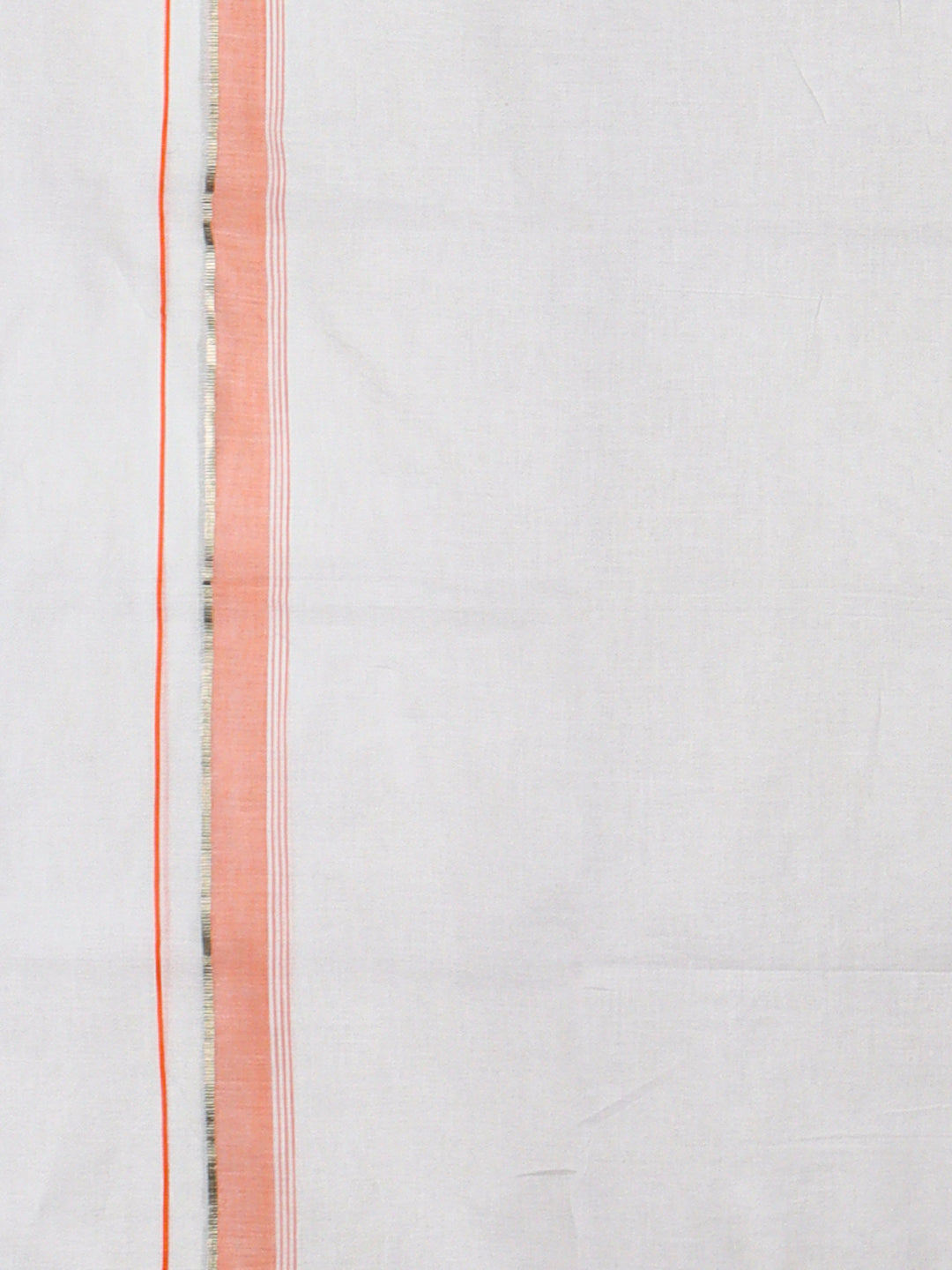 Men 100% Cotton Single Layer White Dhoti with Fancy Jari Border HJF04