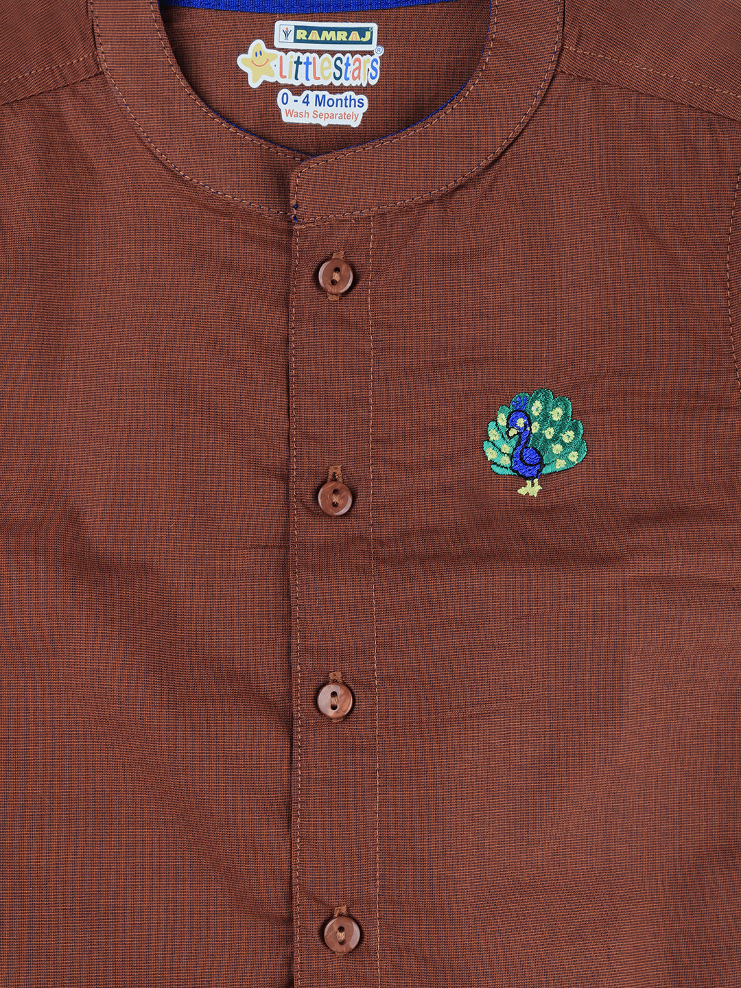 Born Baby Shirt with Pant and Panchakacham Set Brown G74