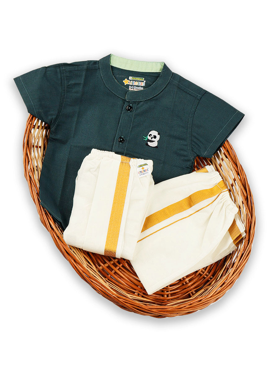 Newborn Baby Traditional Set Dark Green Half-Full view