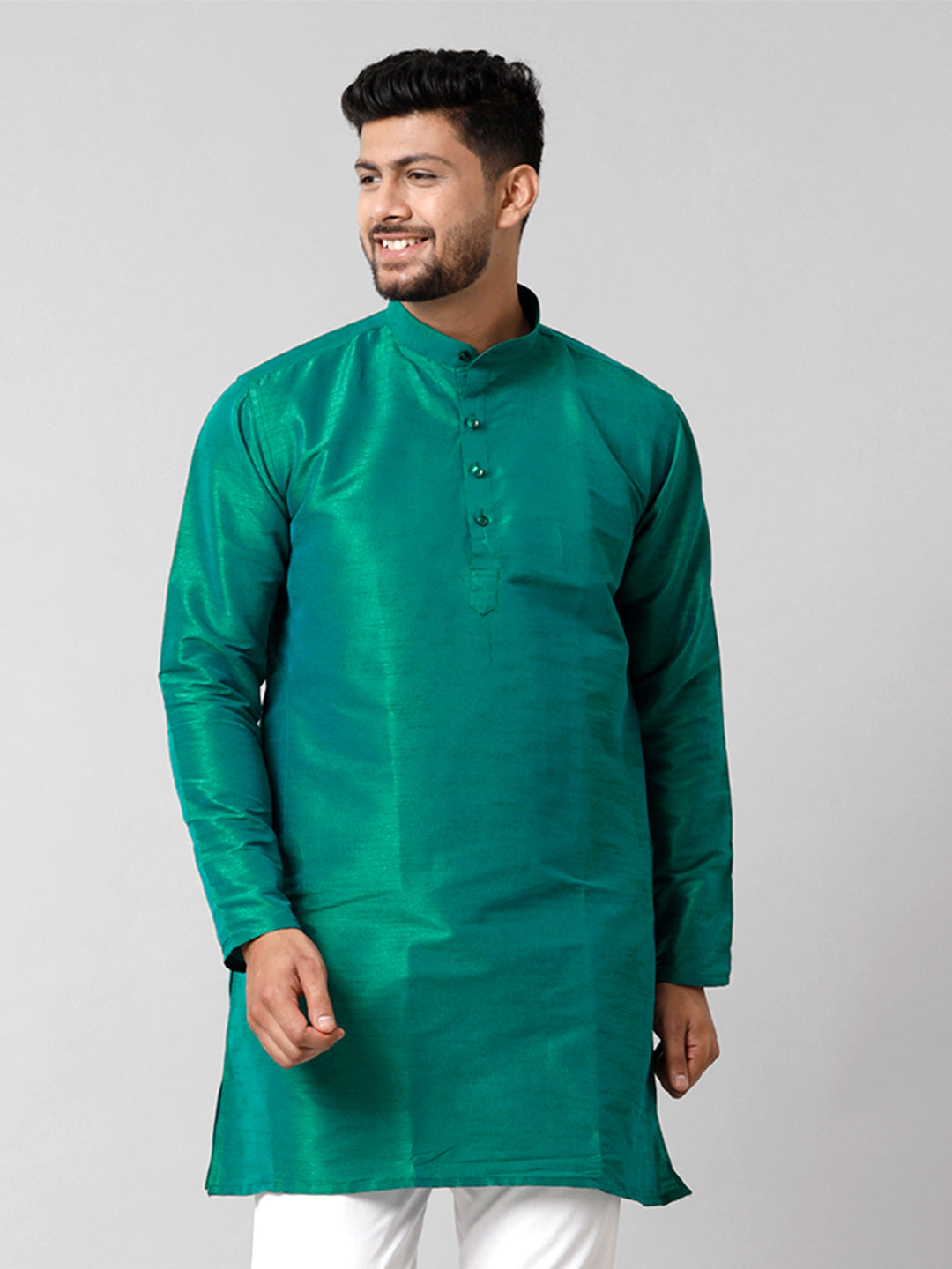 Men's Cotton Bottle Green Contemporary Bold Printed Shirt at Rs