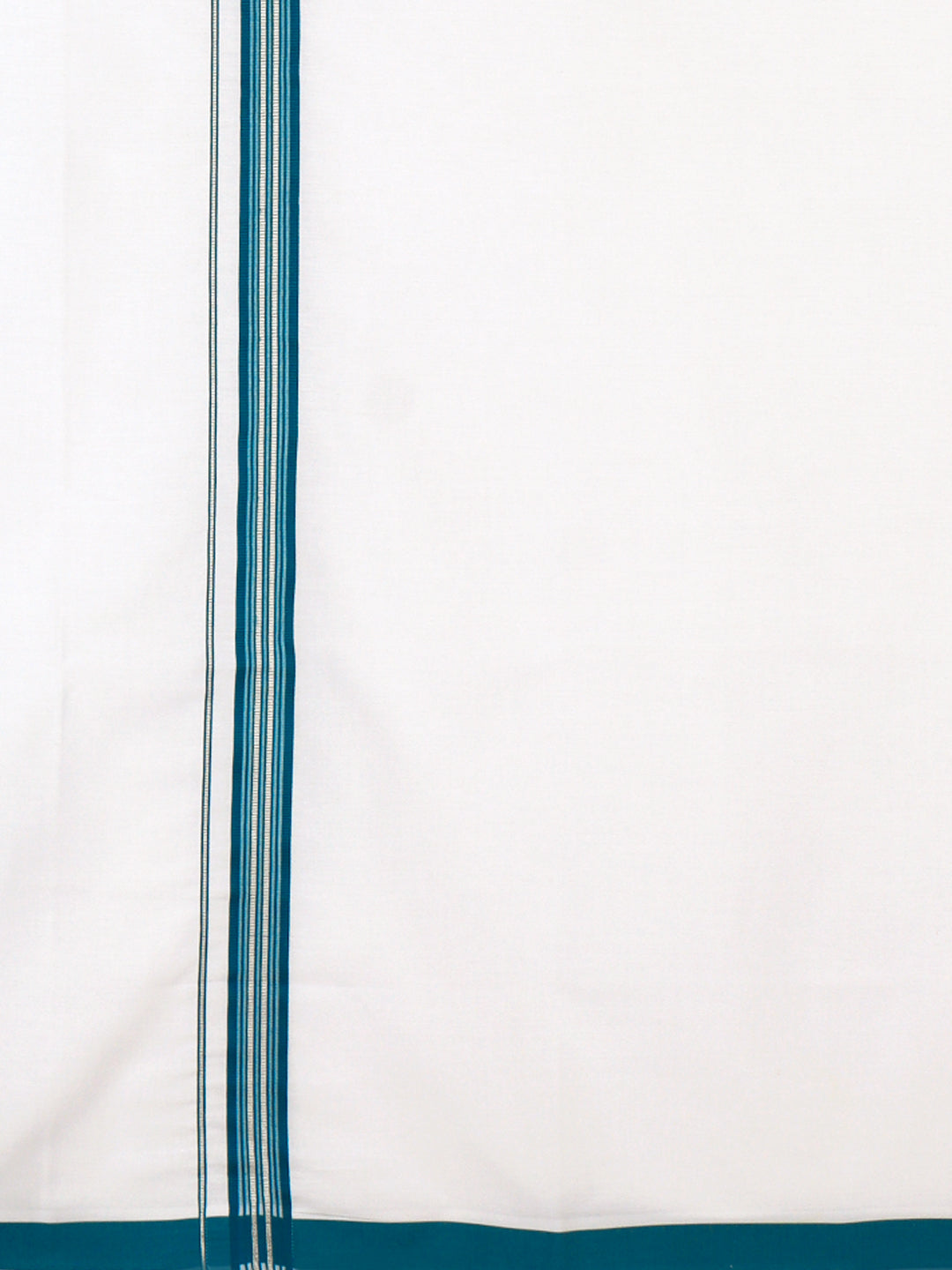 Men Cotton Blend Single Layer White Dhoti with Fancy Jari Border WSF06