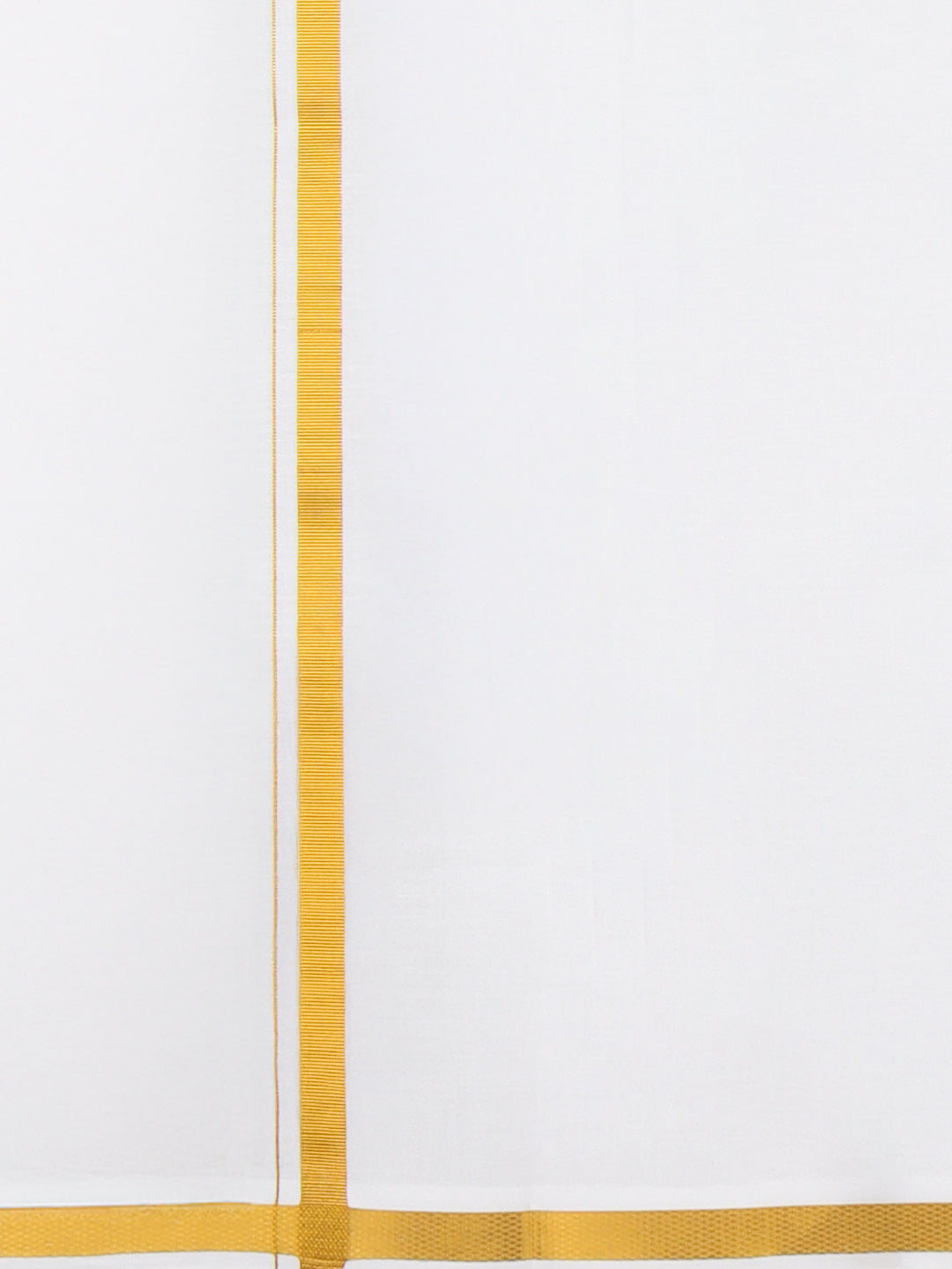 Men Cotton Blend Single Layer White Dhoti with Double Side Fancy Jari Border GP04