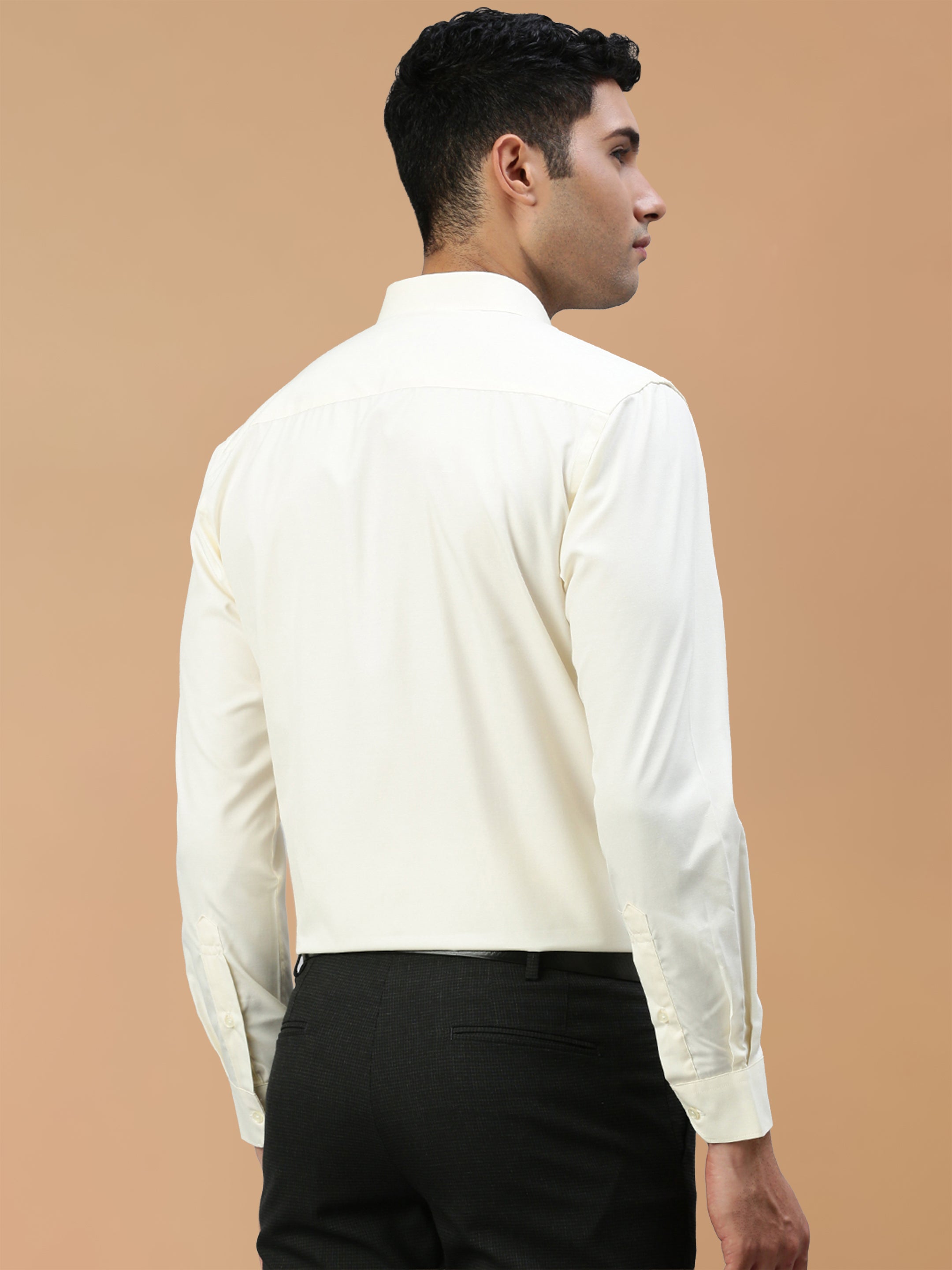 Cotton Rich Cream Regular Fit Shirt Kalyan