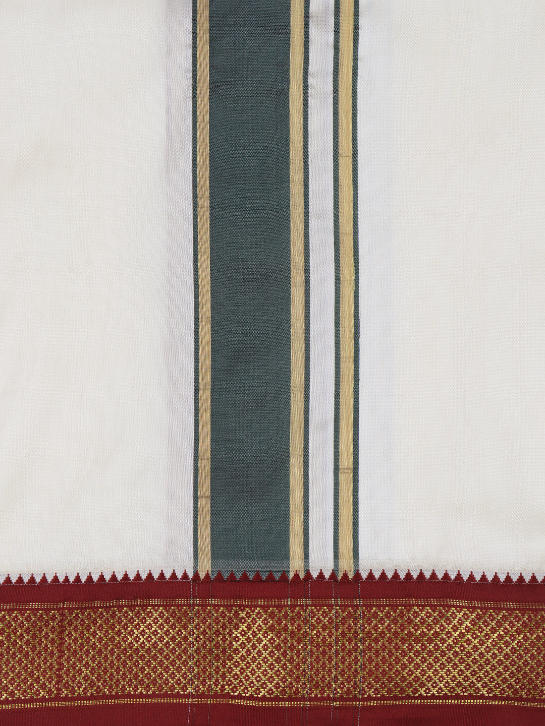 Men Art Silk Cream Panchakacham 7K (8*4)