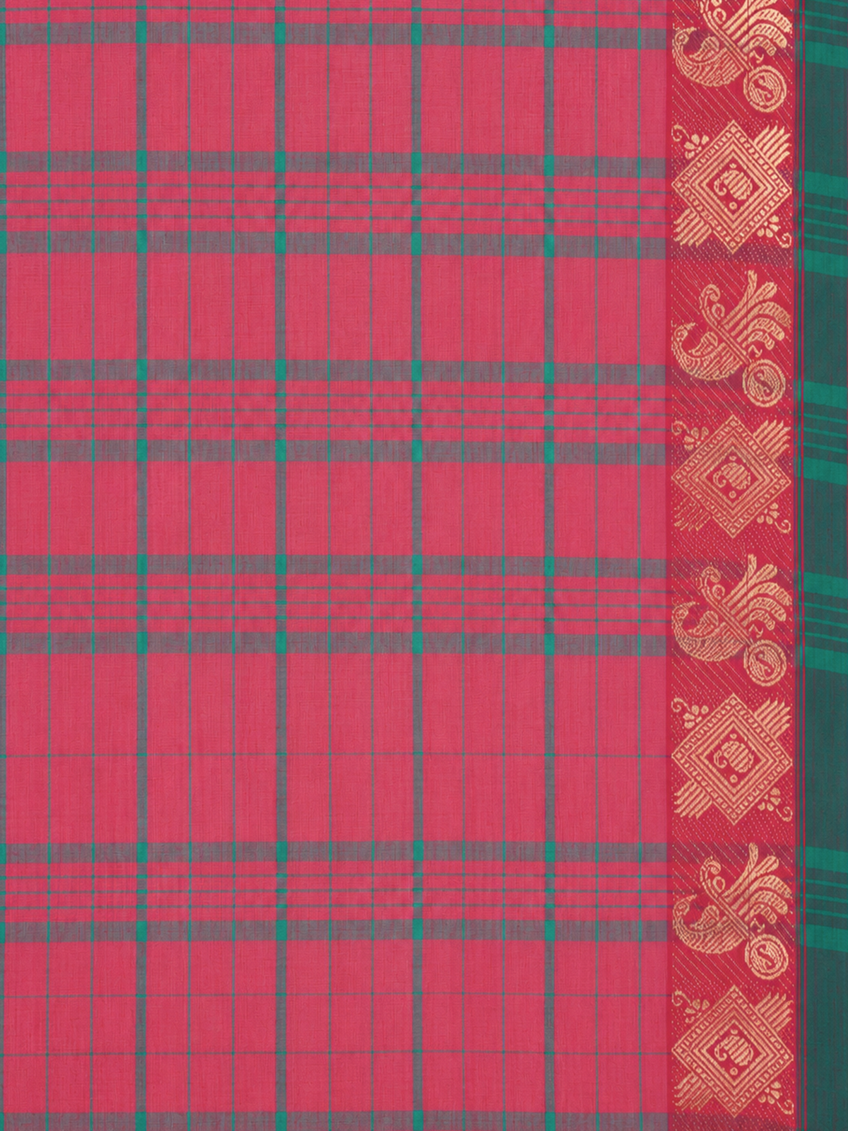 Women Chettinad Cotton Dark Pink Saree CCS20