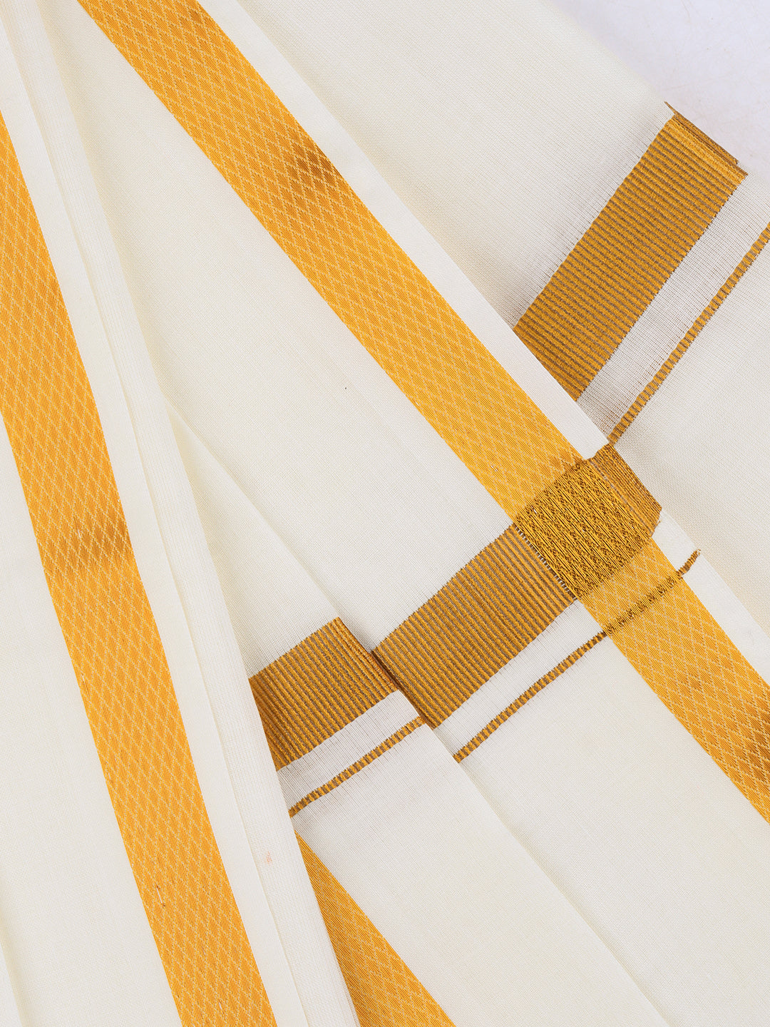 Cotton Blend Cream Towel with 3/4" inch Gold Jari Border Greedam