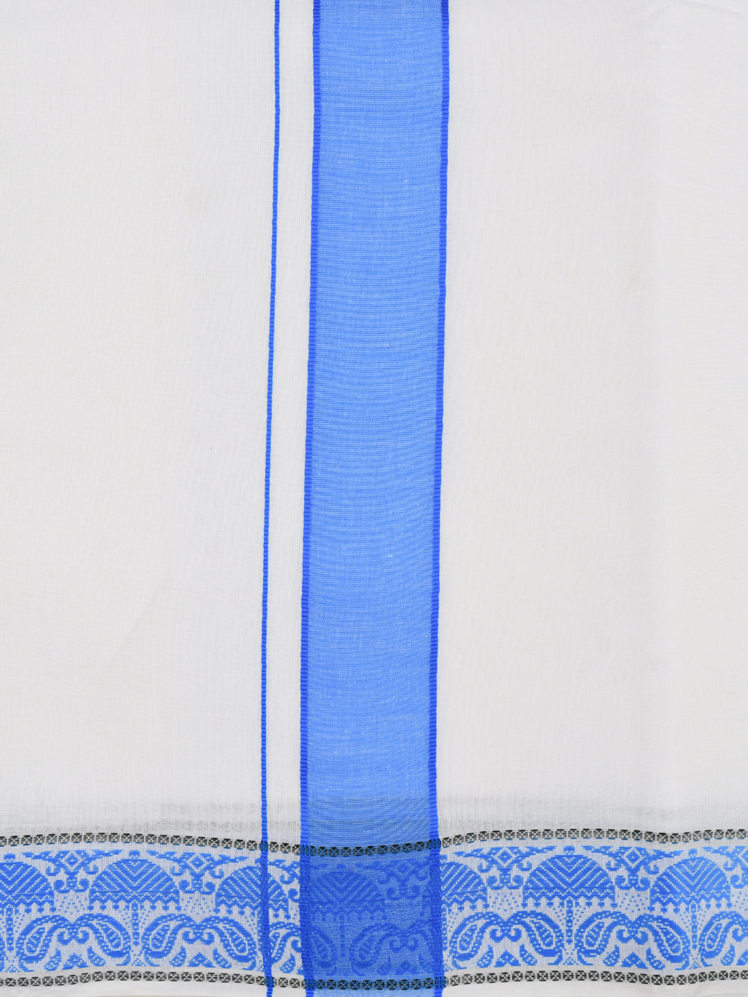 Men Cotton Blue Fancy Border Panchakacham with Angavasthram Srirasthu(9+5) SR47