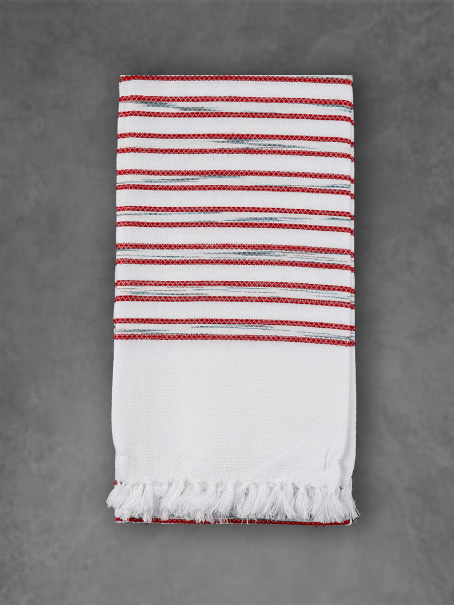 100% Cotton Signature Soft Feel Striped Bath Towel 1055 -Red