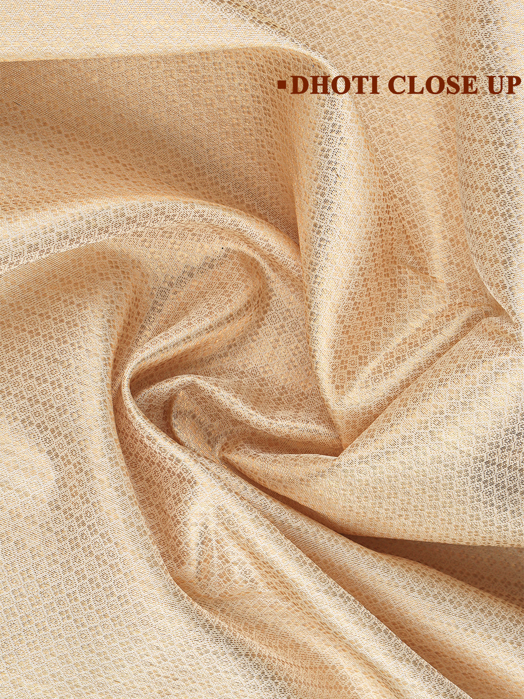Men Premium Pure Silk Dhoti & Towel Set with 6" inch Gold Jari Border Amirtham AM10