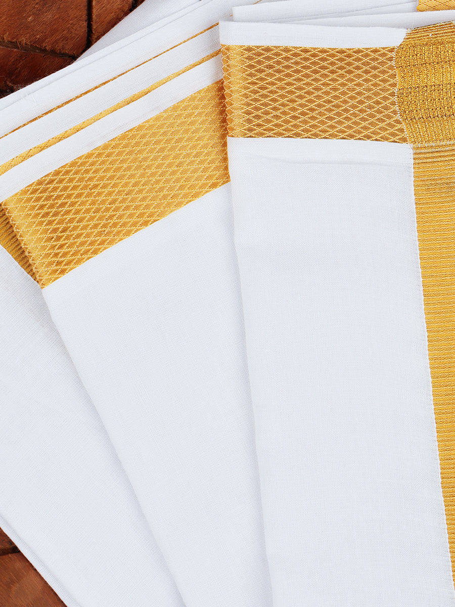 Vetha 1" Jari Towel White-View four