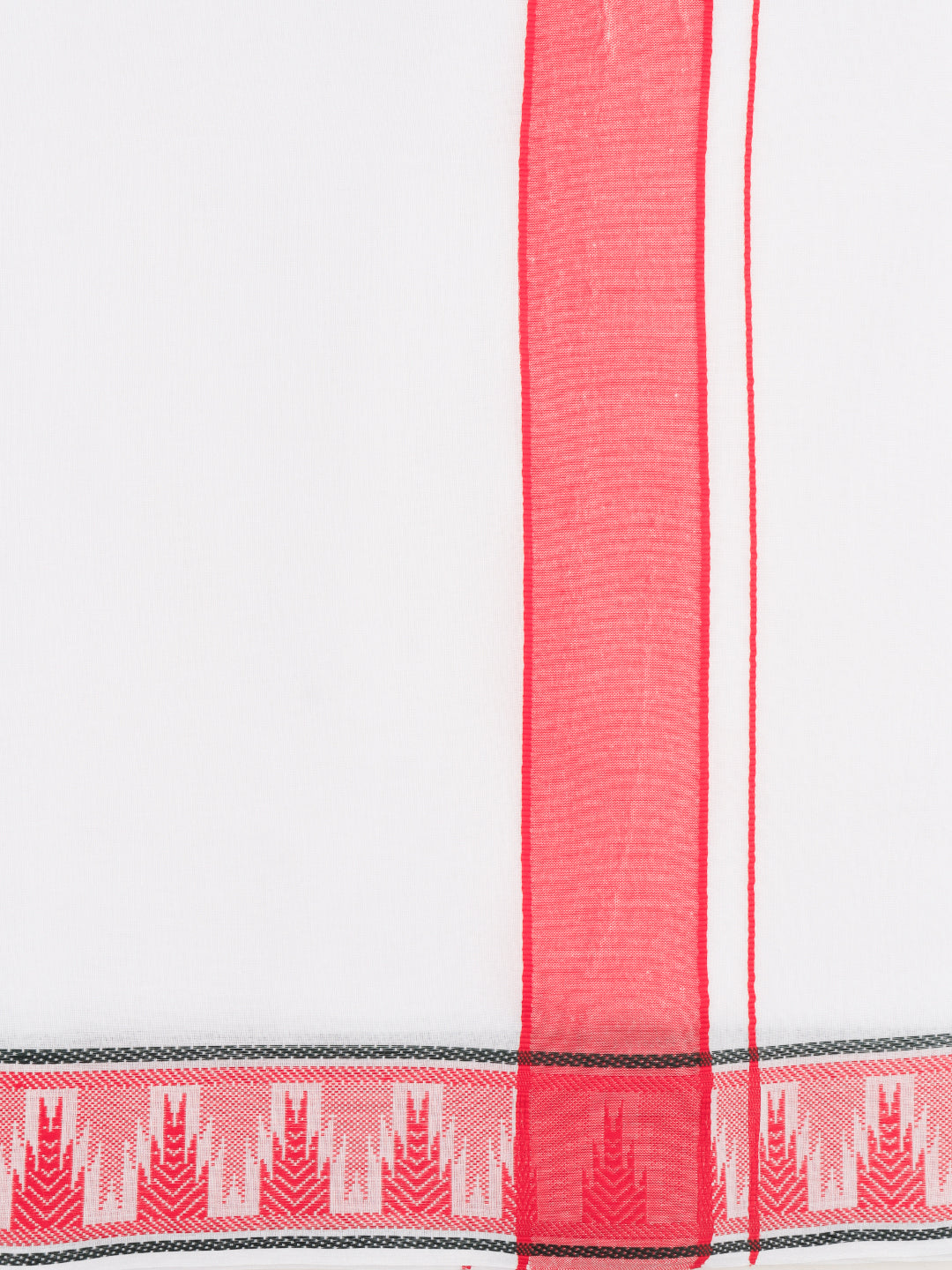 Men Cotton Red Fancy Border Panchakacham with Angavasthram Srirasthu(9+5) SR59