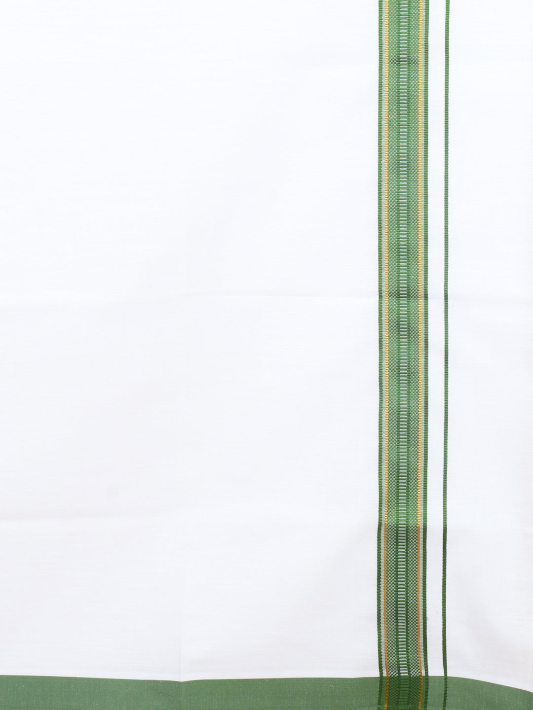 Men Cotton Blend Single Layer White Dhoti with Fancy Jari Border HGF30