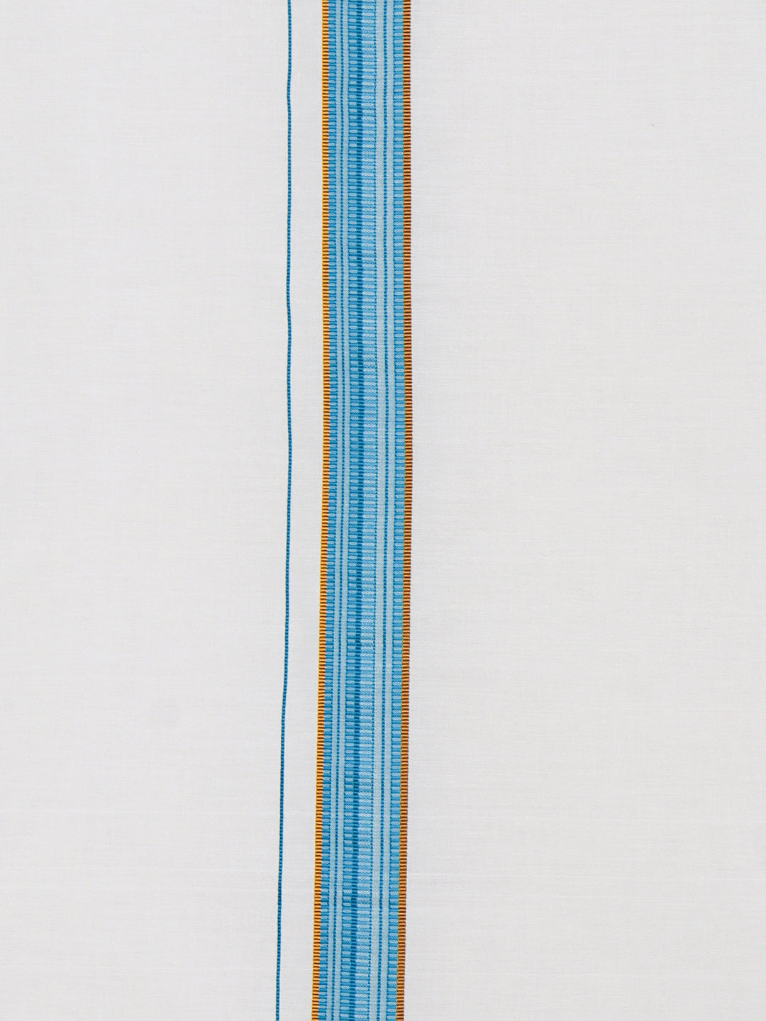 Men Cotton Blend Single Layer White Dhoti with Fancy Jari Border WGF12