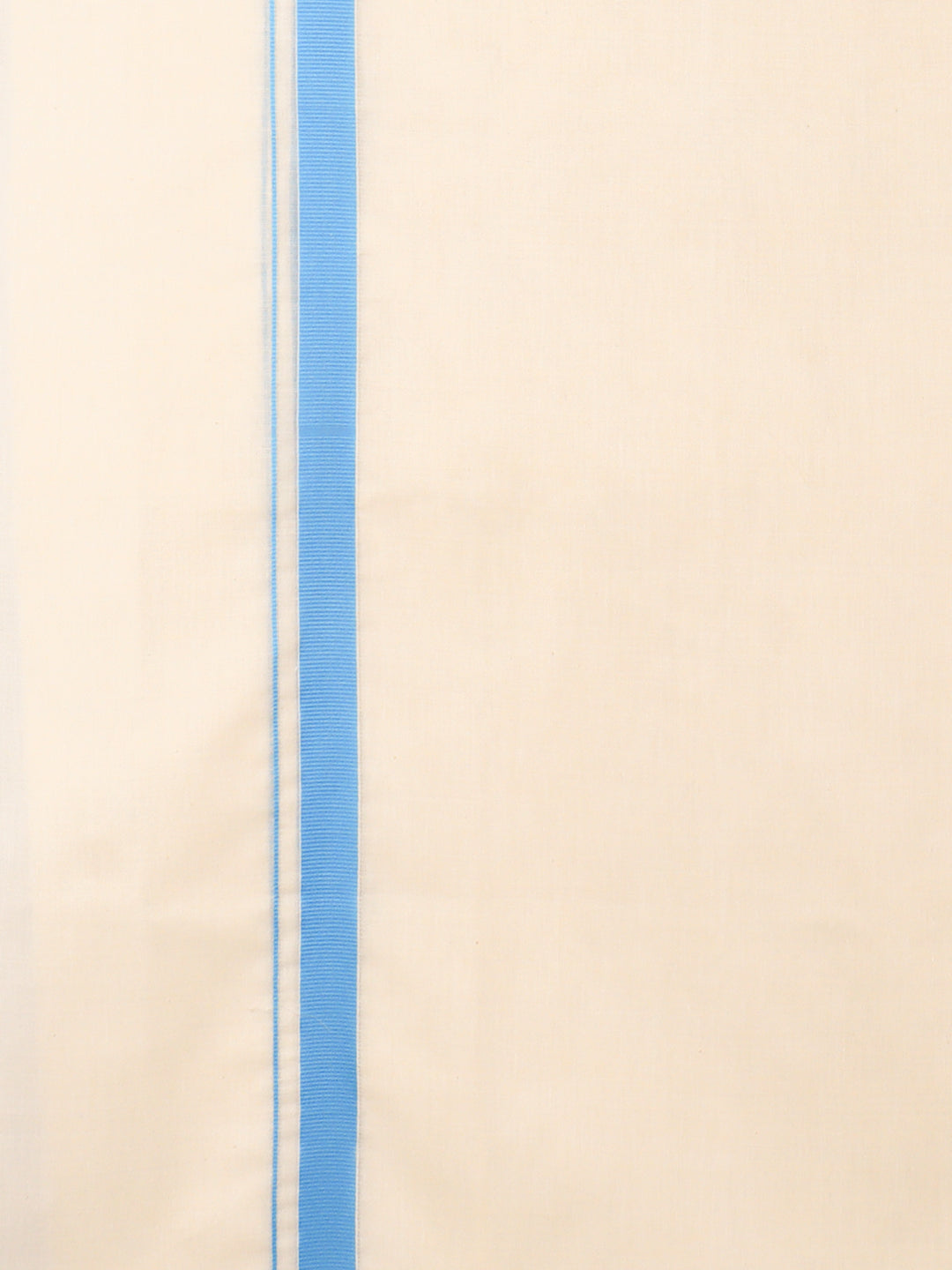 Men Kora Cotton Double Layer Dhoti with Blue Fancy Border LS10