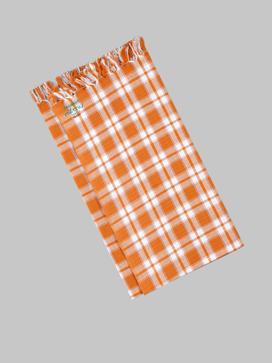 Glory Plain Colour Bath Towel (2 PCs Pack)-ORange & White