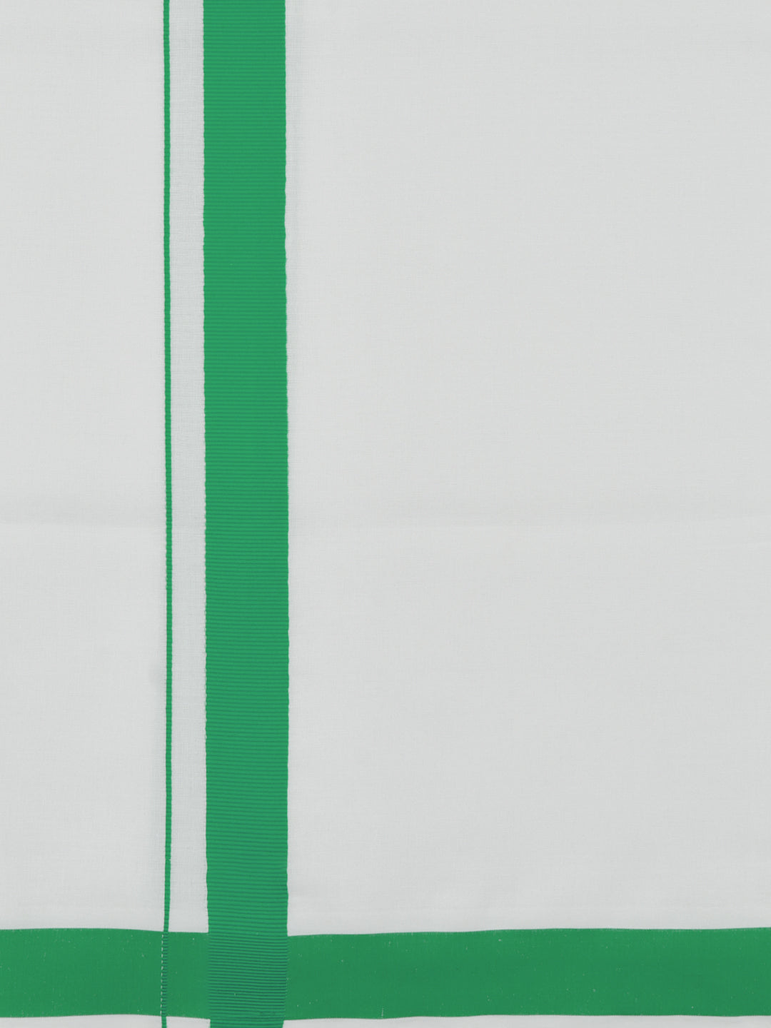 Men Cotton Blend Single Layer White Dhoti with Big Border WS11