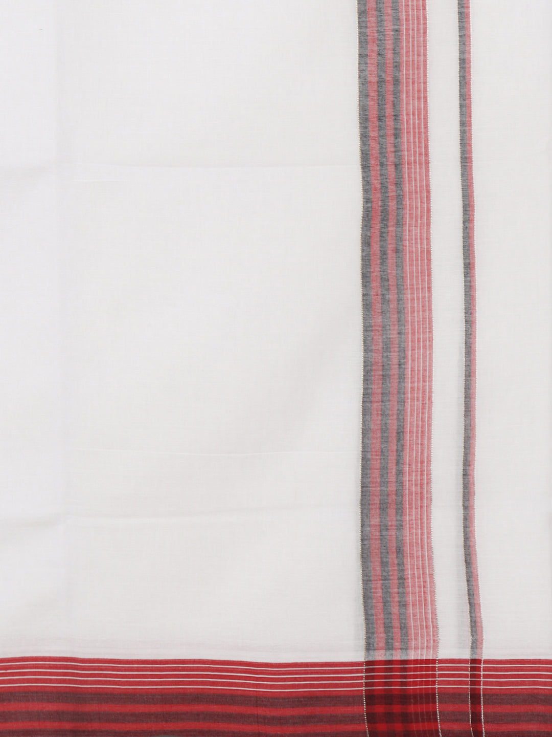 Men 100% Cotton Double Layer White Dhoti with Fancy Jari Border EJF22