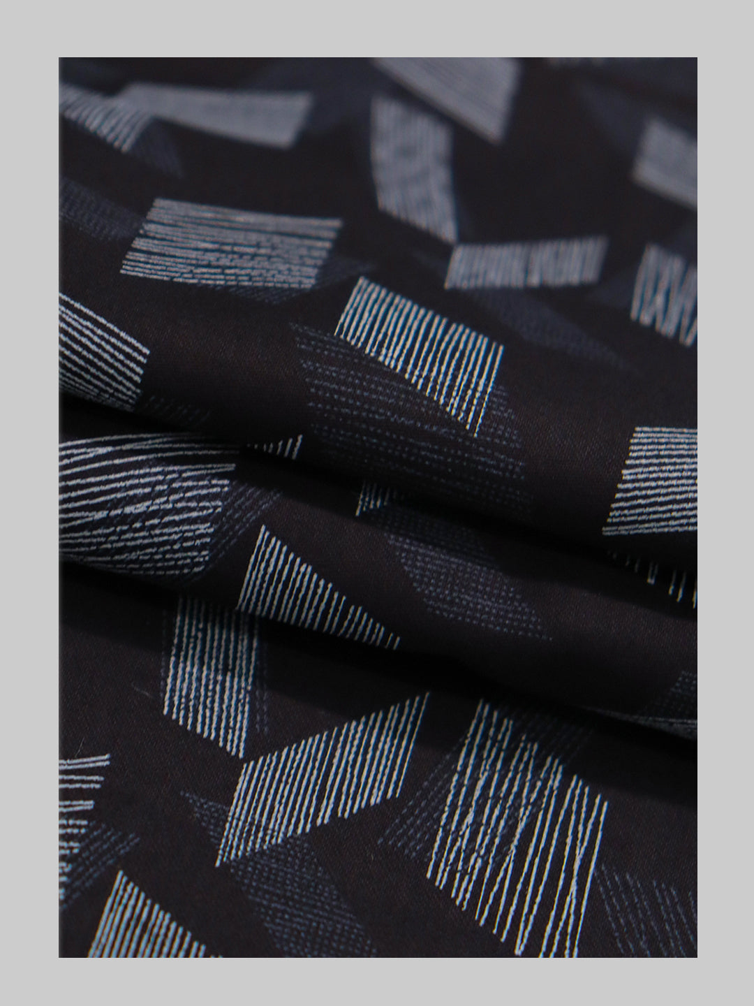 Men 100% Cotton Black Printed Shirt Fabric Oslo