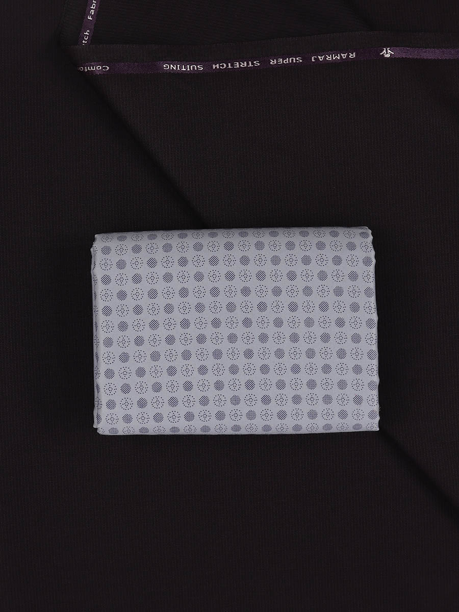 Cotton Printed Blue Shirting & Brown Suiting Gift Box Combo RY42-Zoom view