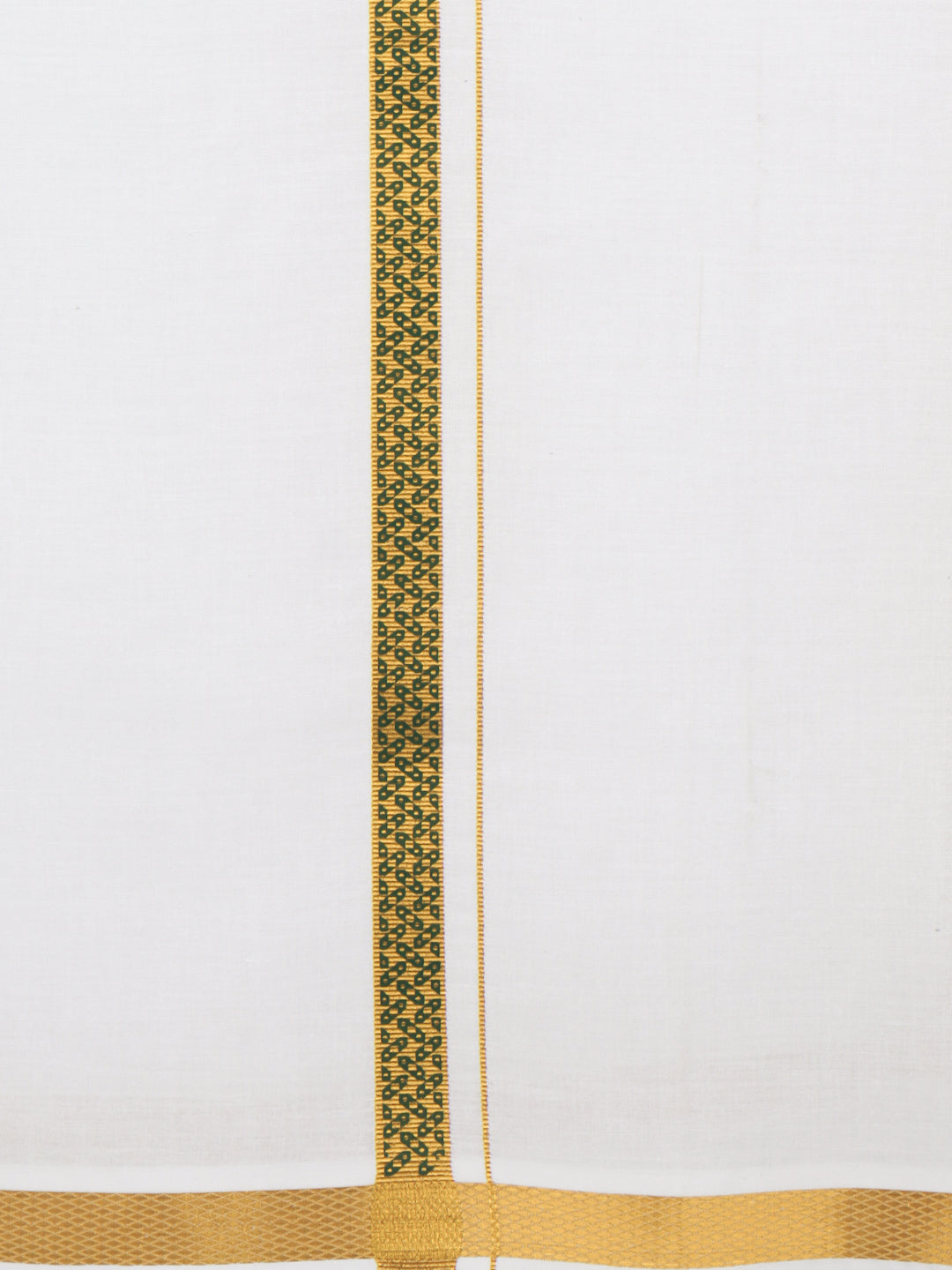 Men Cotton Blend Single Layer White Dhoti with Double Side Fancy Jari  Border GP03