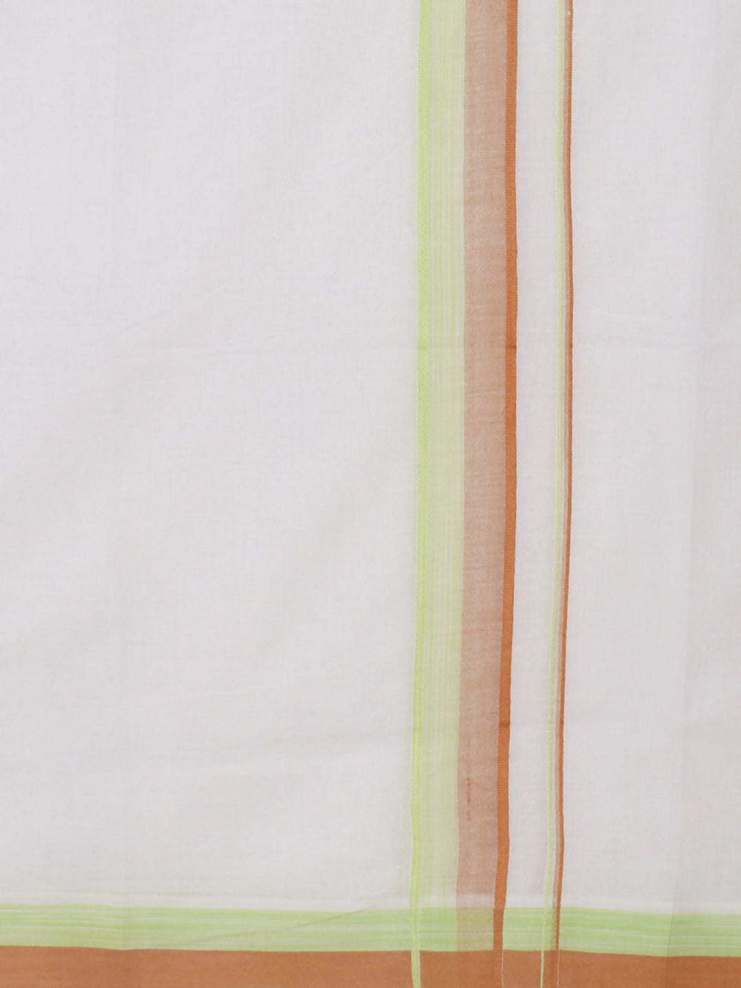 Men Cotton Blend Double Layer White Dhoti with Fancy Border Panchami Fancy PMF14