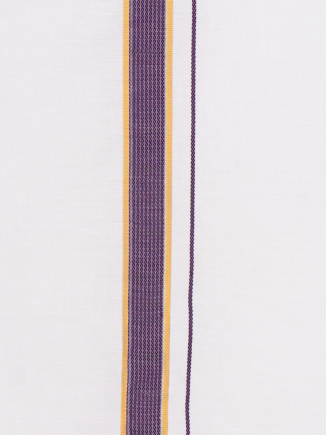 Men Cotton Blend Single Layer White Dhoti with Fancy Jari Border WGF11