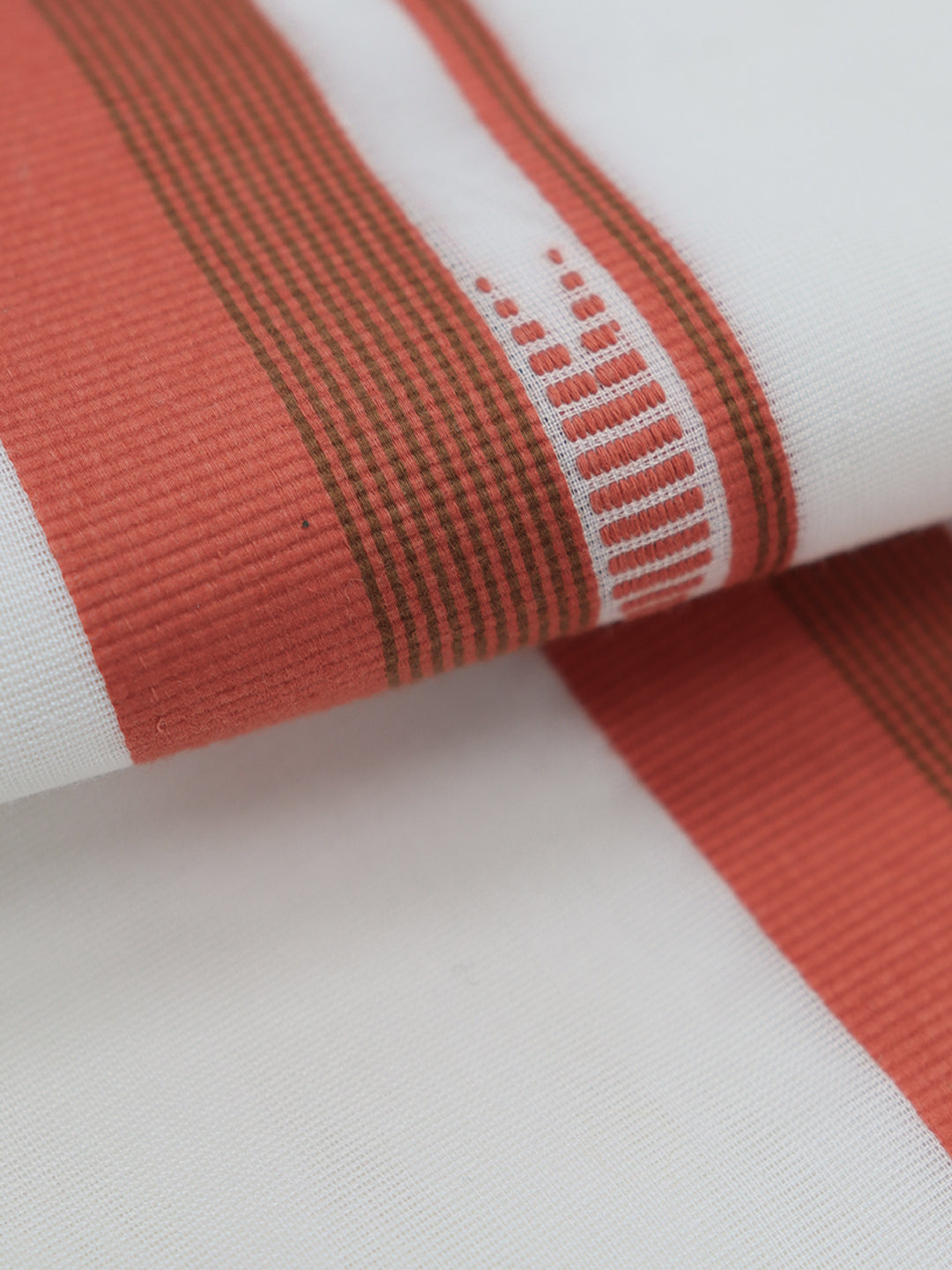 Double Layer Premium Handloom White Dhoti with Fancy Border - HLM101 4m
