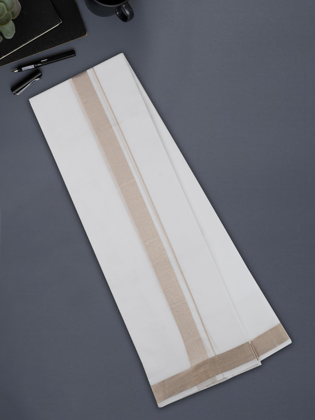 Men 100% Cotton Double Border Dhoti Majesty