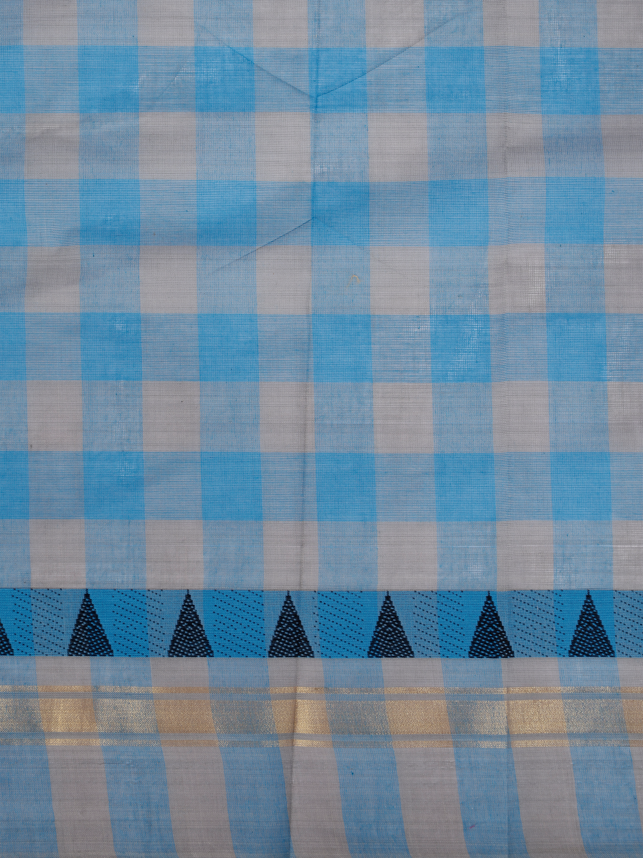 Women Chettinad Cotton Blue Saree CCS04