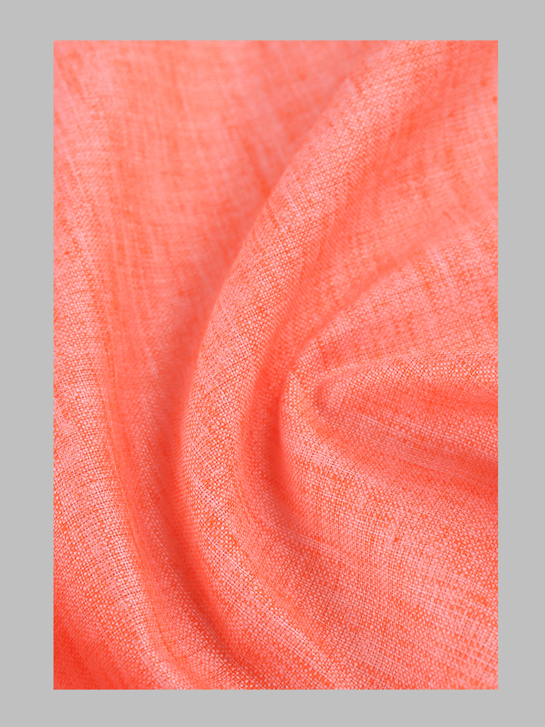 Men Cotton Blend Pinkish Orange Self Design Shirt and Kurta Fabric Lampus