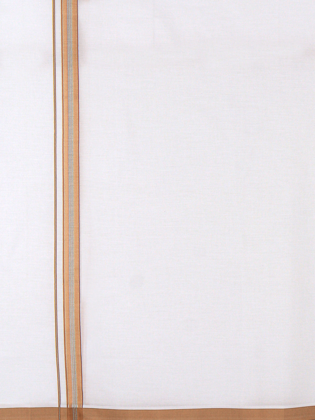 Men Cotton Blend Single Layer White Dhoti with Fancy Jari Border HSF04