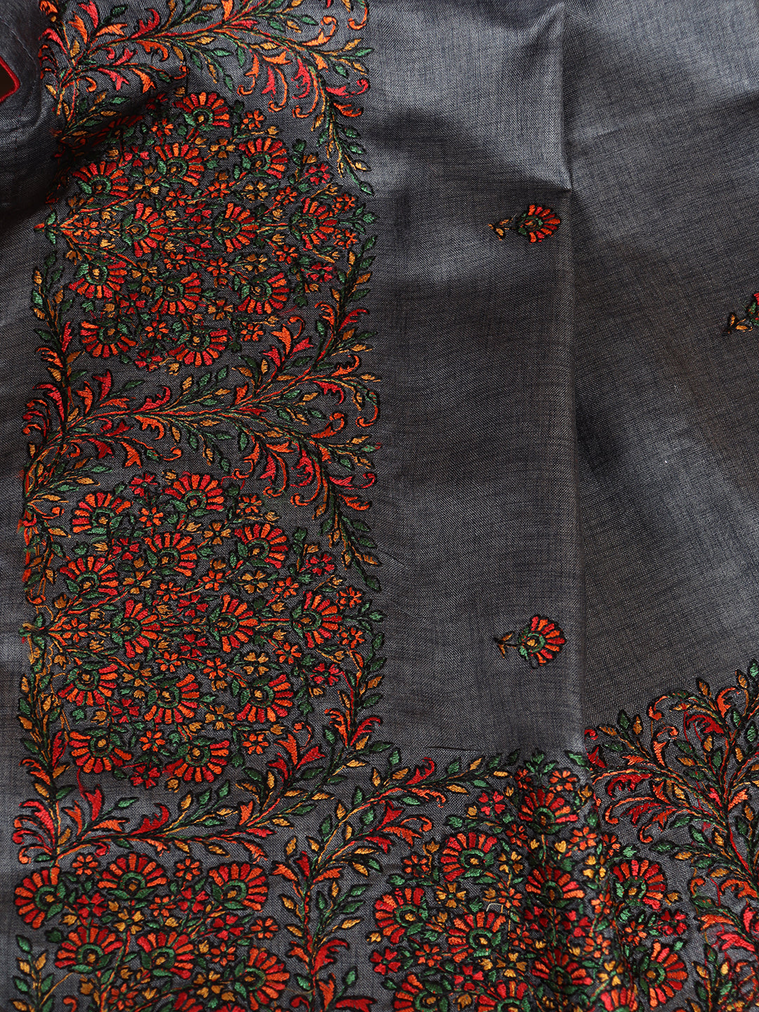 Women Dark Grey Semi Tussar Saree ST271