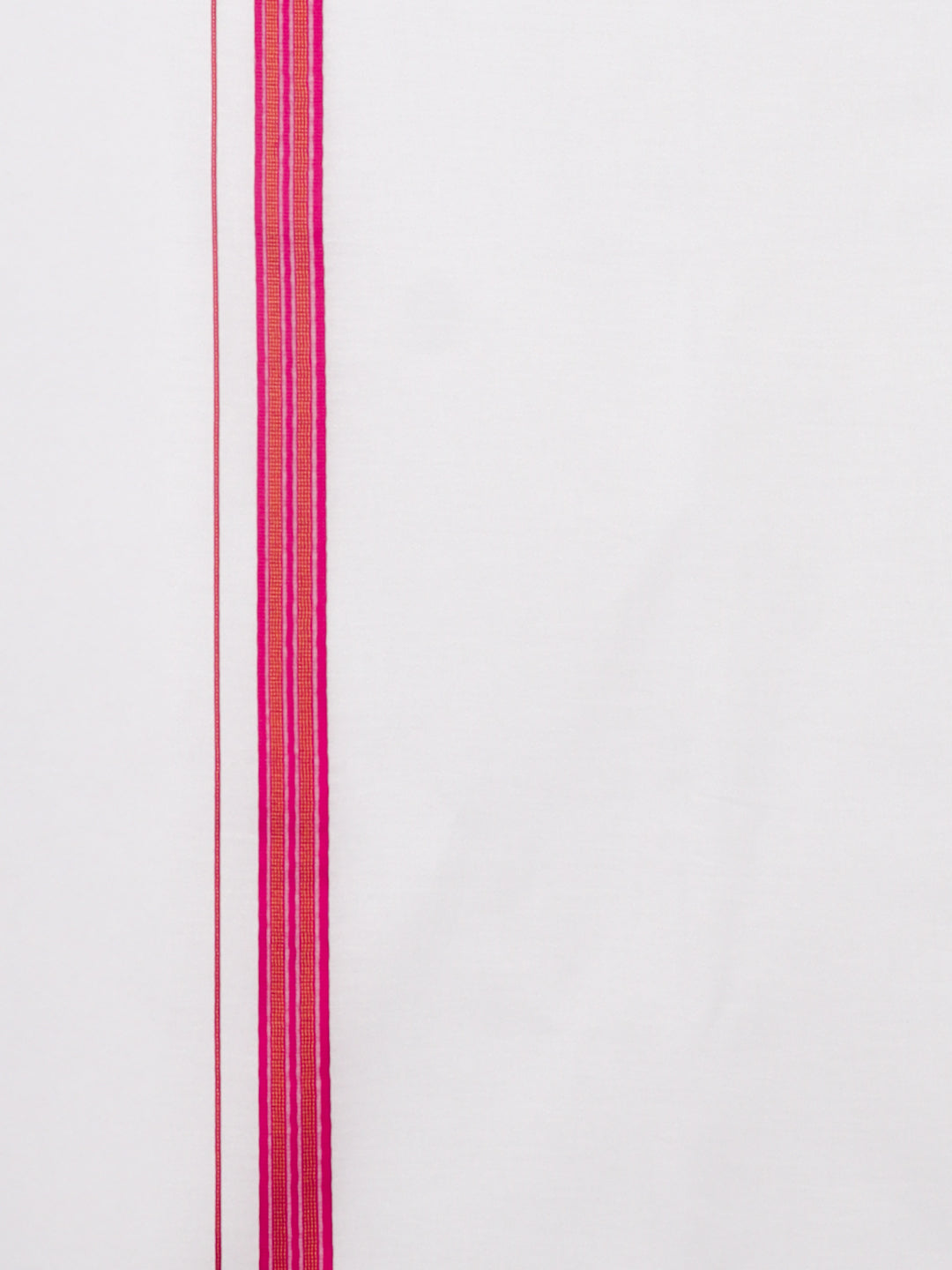 Men 100% Cotton Single Layer White Dhoti with Fancy Jari Border YGF04