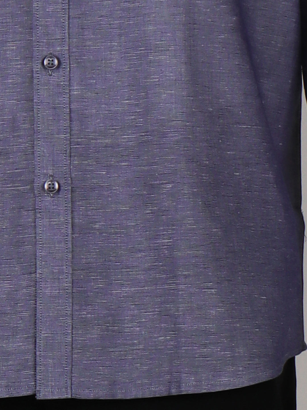 Men Cyan Blue Linen Cotton Chinese Collar Shirt LF6