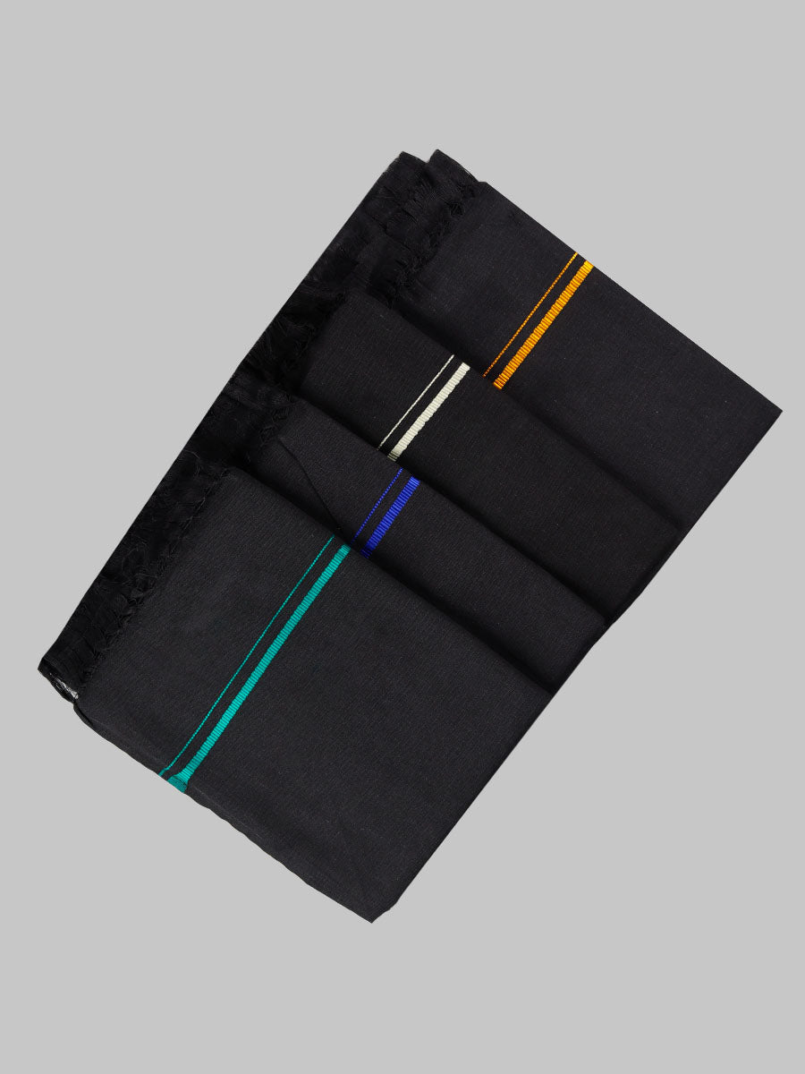 Hariharan Black Towel (Pack of 2)-Close view