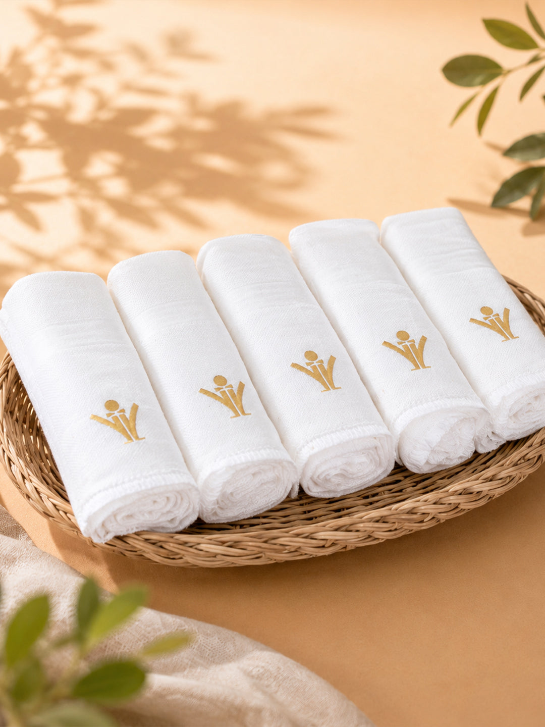 Soft Cotton White Handkerchiefs (5 in 1)