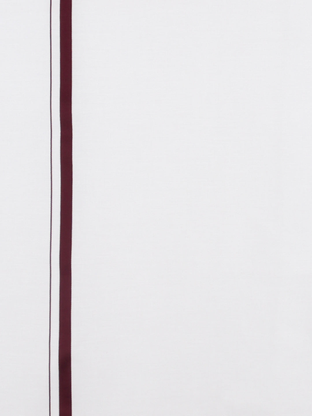 Men 100% Cotton Single Layer White Dhoti with Assorted Border Gold Star Sattin Fine