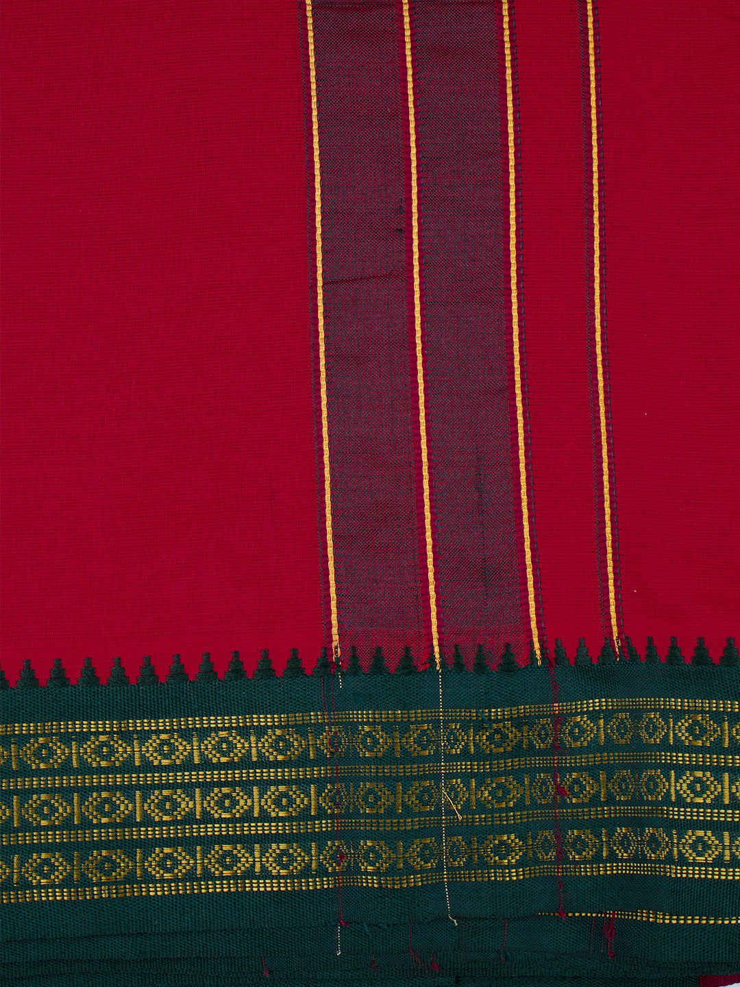 Men Panchakacham with Angavasthram Dheeksha Red (9+5)