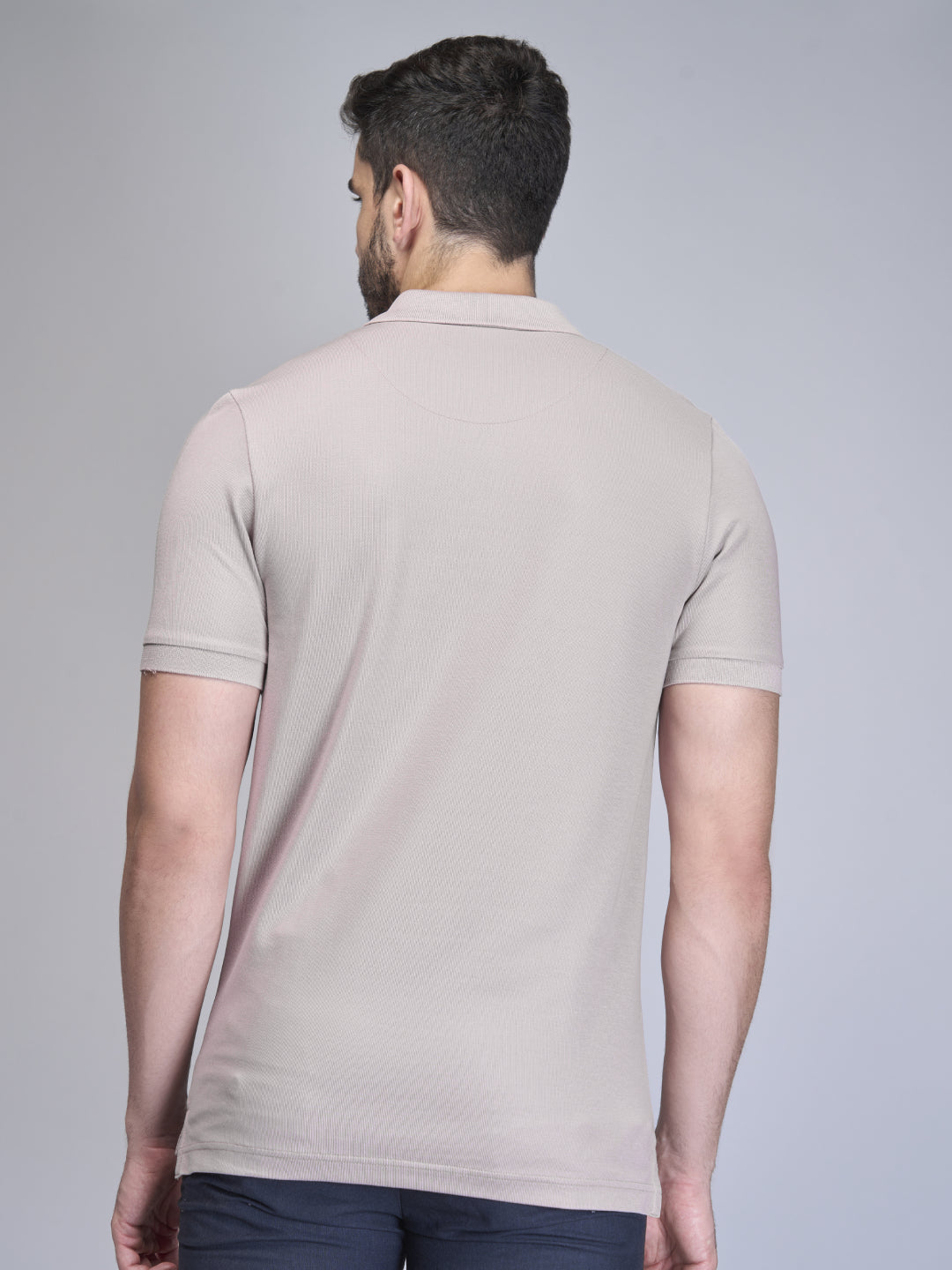 Men Cotton Rich Smart Fit Expert Polo T-Shirt Silver Berry EP24